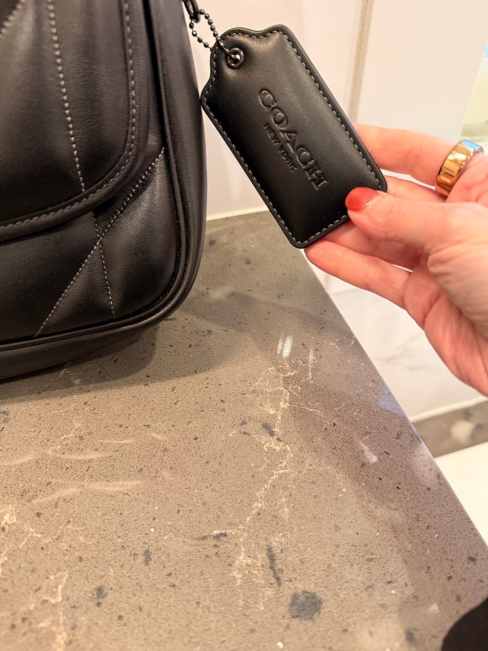 Coach Quilted Leather Shoulder Bag in Black - Picture 2 of 8